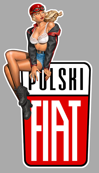 Sticker POLSKI FIAT PINUP : Couleur Course