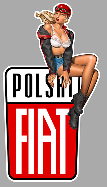Sticker POLSKI FIAT PINUP : Couleur Course