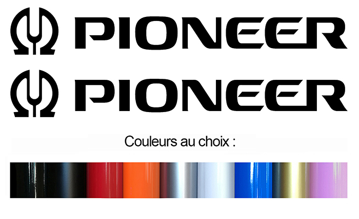 Sticker 2 X PIONEER : Couleur Course