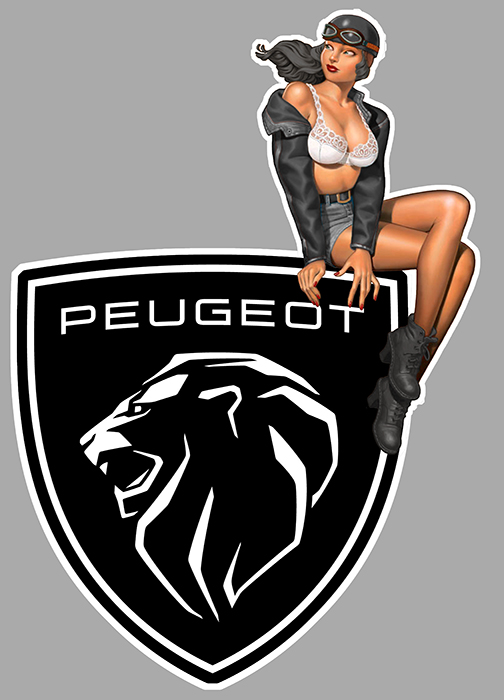 Sticker  PINUP PEUGEOT : Couleur Course