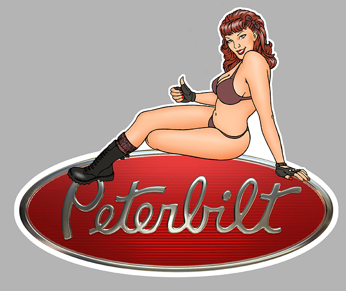 Sticker PINUP PETERBILT : Couleur Course