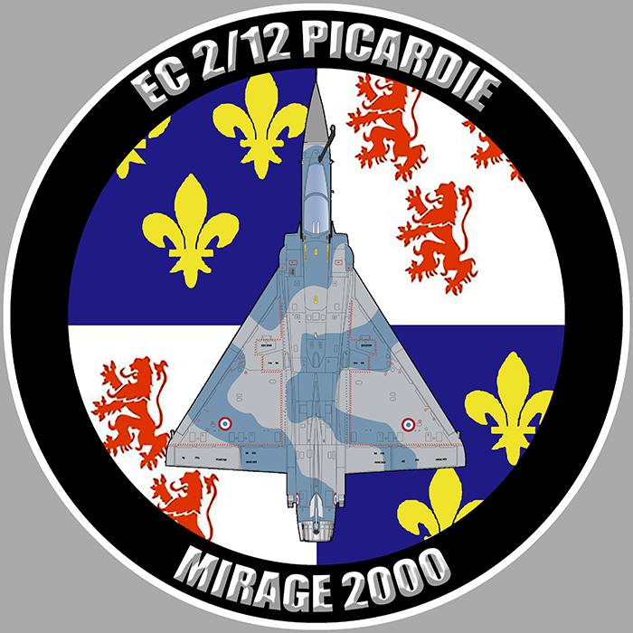 Sticker EC 2/12 PICARDIE MIRAGE 2000 : Couleur Course