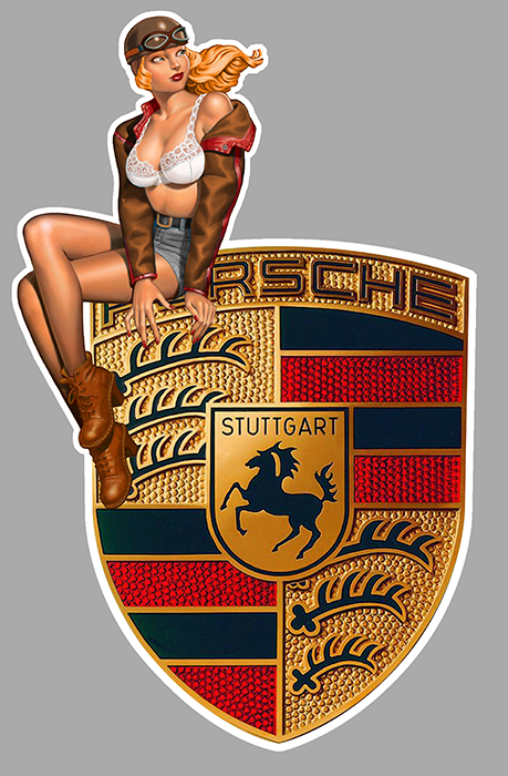 Sticker PINUP PORSCHE : Couleur Course