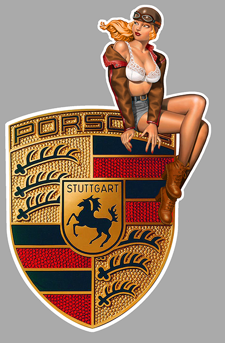 Sticker PINUP PORSCHE : Couleur Course