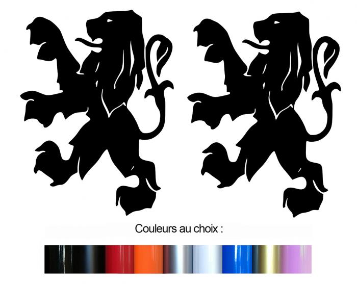 Sticker 2 X PEUGEOT LION VINTAGE : Couleur Course