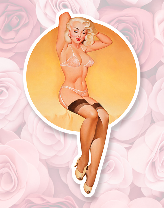 Sticker PINUP BLONDE SEXY : Couleur Course