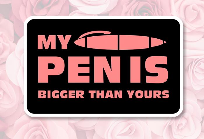 Sticker MY PENIS IS BIGGER THAN YOURS : Couleur Course