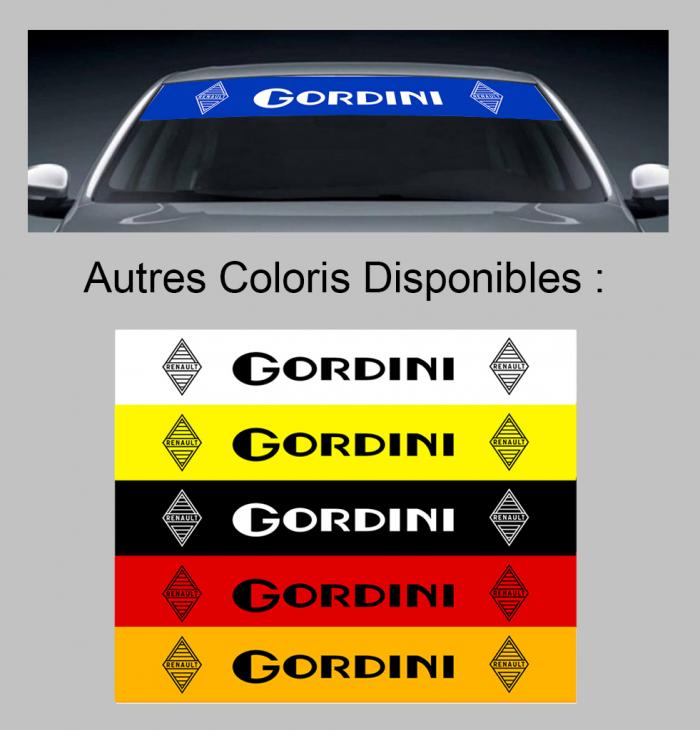 Sticker PARE SOLEIL PARE BRISE RENAULT GORDINI : Couleur Course