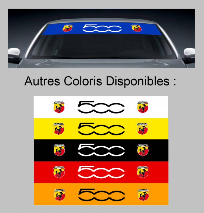 Sticker PARE SOLEIL PARE BRISE FIAT 500 ABARTH : Couleur Course