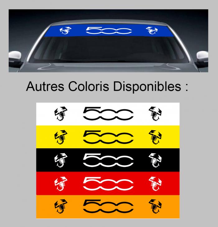 Sticker PARE SOLEIL PARE BRISE FIAT 500 ABARTH : Couleur Course