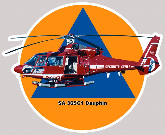 Sticker DAUPHIN PROTECTION CIVILE : Couleur Course