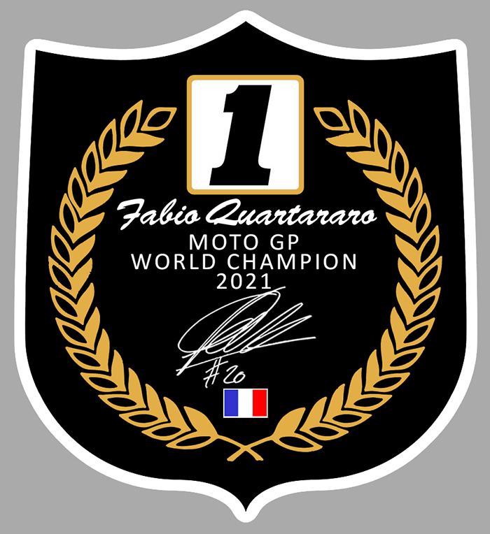 Sticker FABIO QUARTARARO CHAMPION MOTO GP : Couleur Course