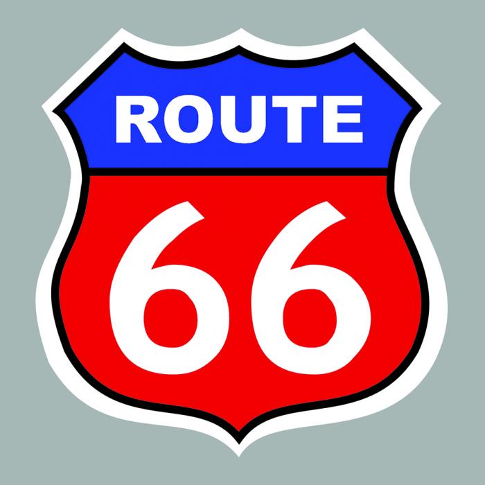 Sticker ROUTE 66 : Couleur Course