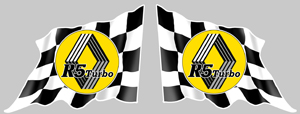 Sticker 2 X RENAULT 5 TURBO DRAPEAUX : Couleur Course