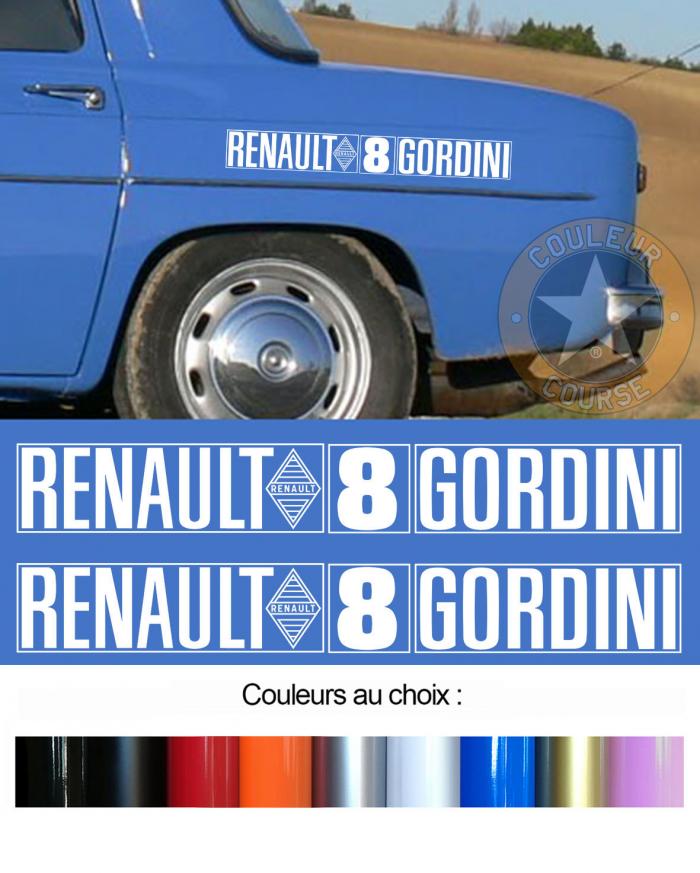 Sticker 2 X RENAULT 8 R8 GORDINI : Couleur Course