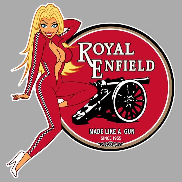 Sticker PINUP ROYAL ENFIELD : Couleur Course