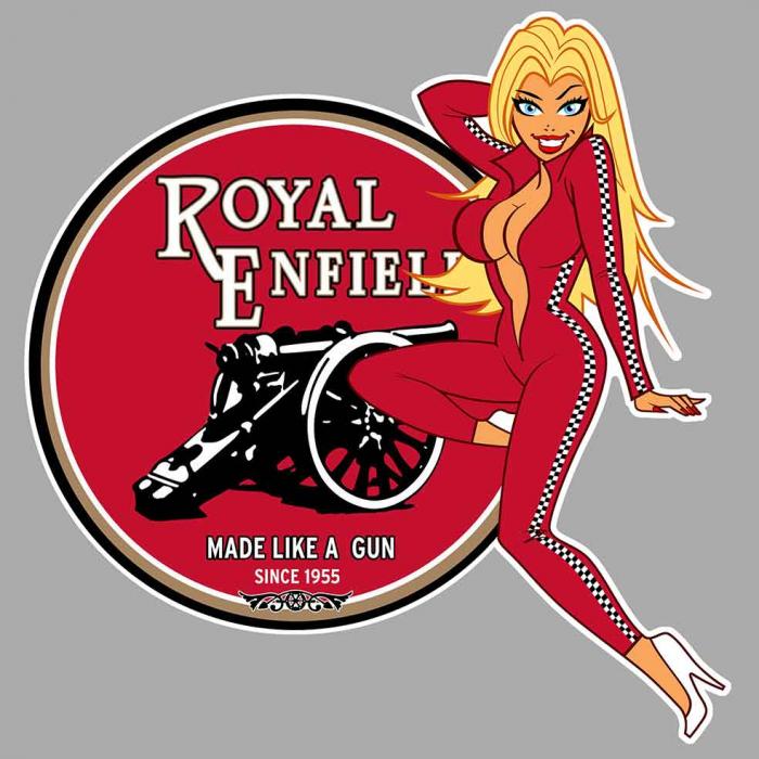 Sticker PINUP ROYAL ENFIELD : Couleur Course