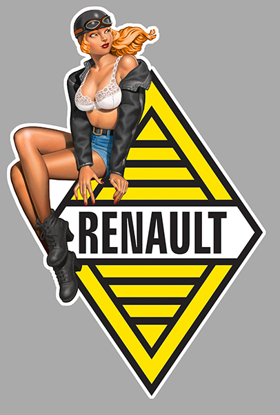 Sticker PINUP RENAULT  : Couleur Course