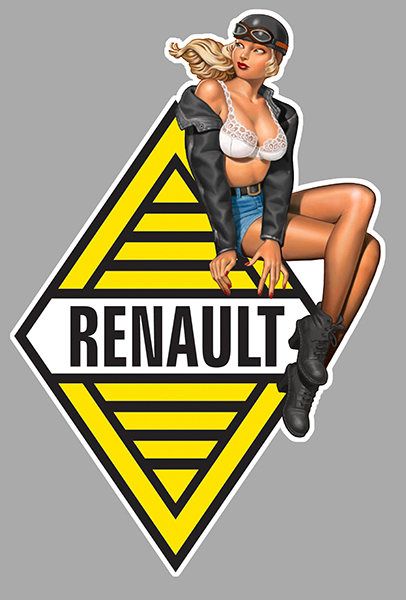 Sticker PINUP RENAULT  : Couleur Course