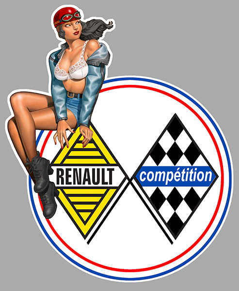 Sticker PINUP RENAULT  : Couleur Course