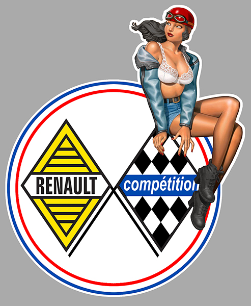 Sticker PINUP RENAULT  : Couleur Course