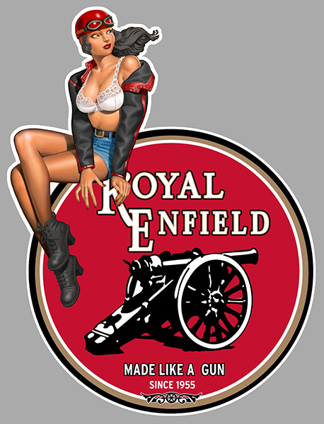 Sticker PINUP ROYAL ENFIELD : Couleur Course