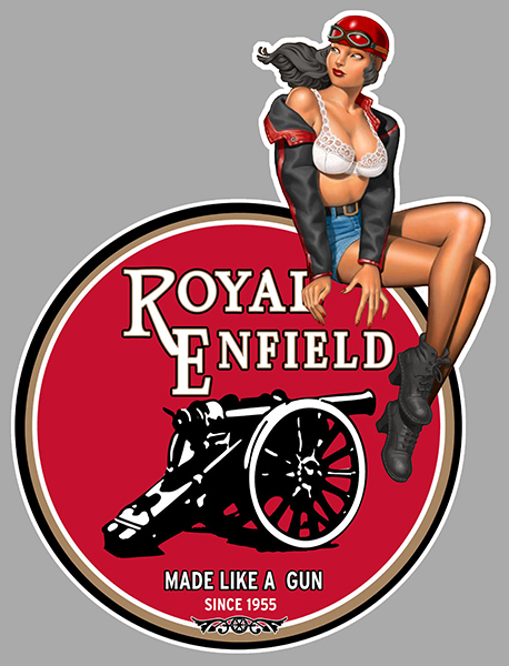 Sticker PINUP ROYAL ENFIELD : Couleur Course