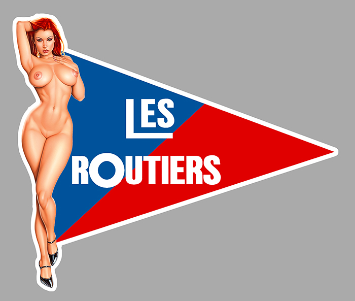 Sticker PINUP LES ROUTIERS : Couleur Course