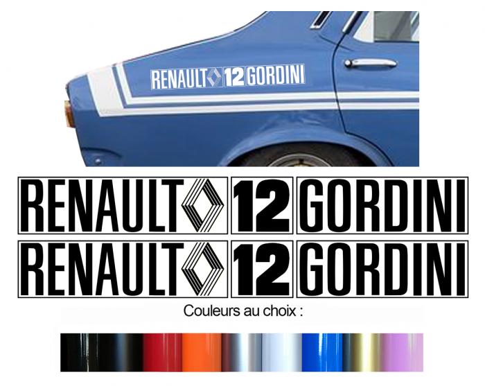 Sticker 2 X RENAULT 12 R12 GORDINI : Couleur Course