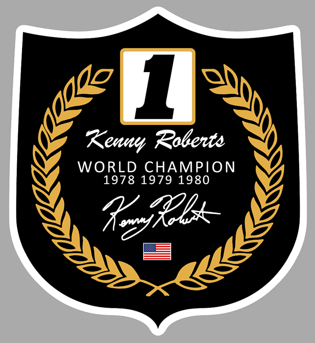 Sticker KENNY ROBERTS Sr. YAMAHA : Couleur Course