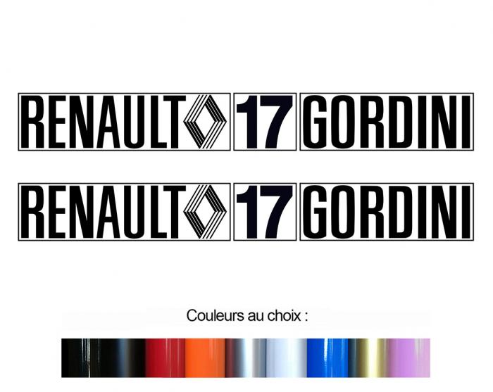 Sticker RENAULT 17 R17 GORDINI : Couleur Course