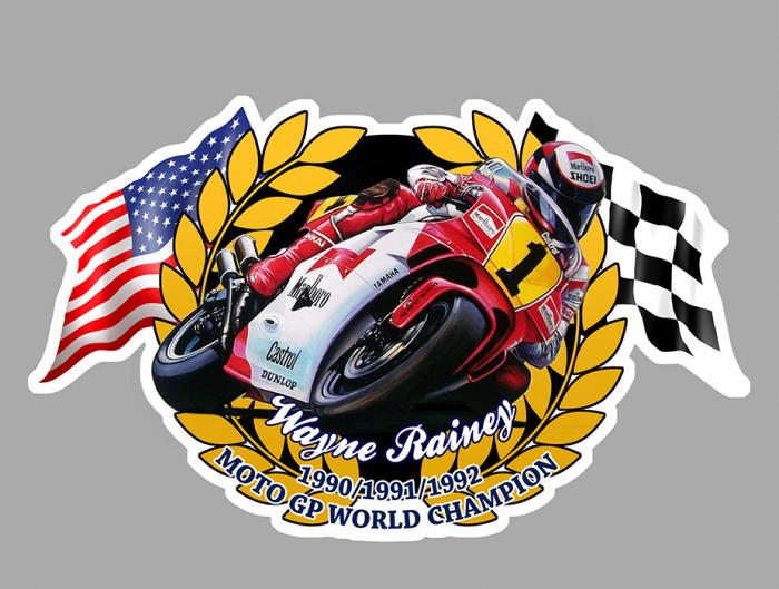 Sticker WAYNE RAINEY WORLD CHAMPION : Couleur Course