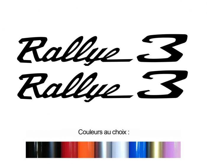 Sticker 2 X SIMCA RALLYE 3 : Couleur Course