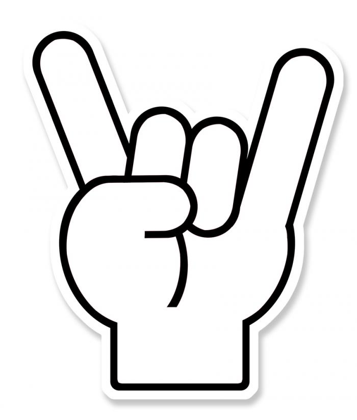 Sticker ROCK SIGN BLANC : Couleur Course