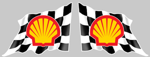 Sticker 2 X SHELL DRAPEAUX : Couleur Course