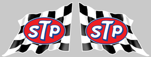 Sticker 2 X STP DRAPEAUX : Couleur Course