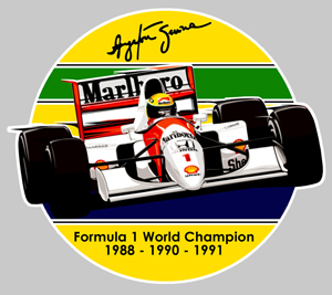 Sticker AYRTON SENNA MCLAREN : Couleur Course