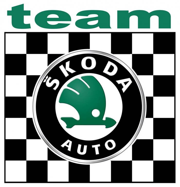 Sticker SKODA TEAM : Couleur Course