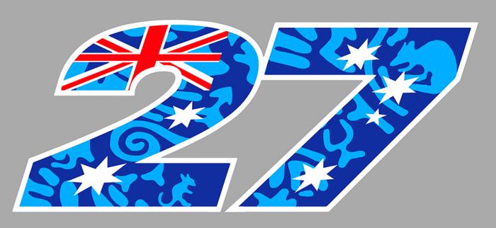 Sticker CASEY STONER #27  : Couleur Course