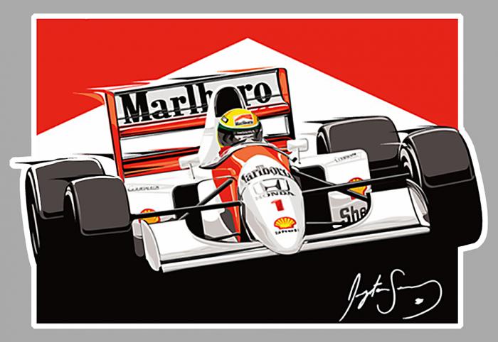 Sticker AYRTON SENNA MC LAREN MARLBORO : Couleur Course