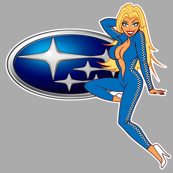 Sticker PINUP SUBARU : Couleur Course