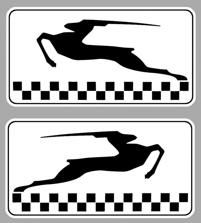 Sticker 2 X SIMCA RALLYE 2  : Couleur Course