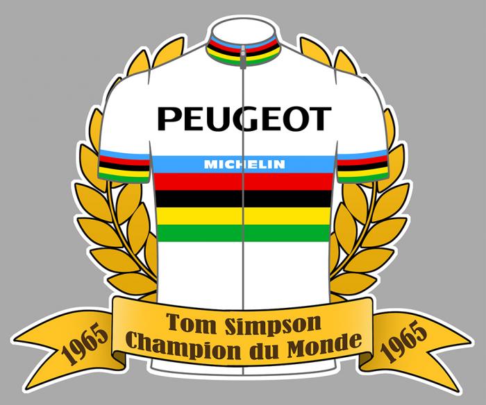 Sticker TOM SIMPSON CHAMPION DU MONDE 1965 : Couleur Course