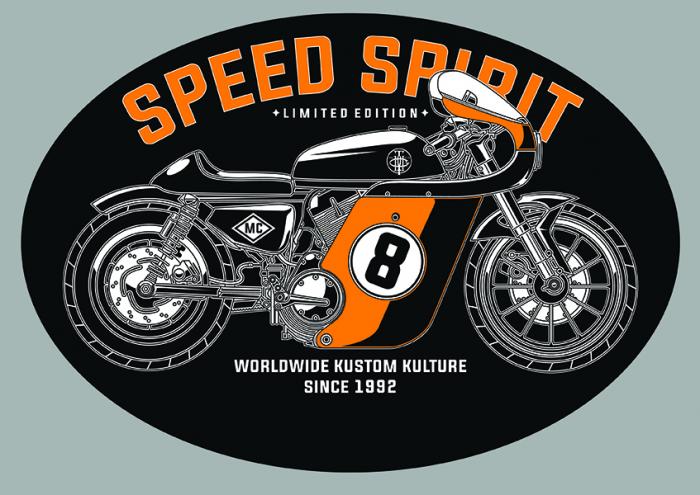 Sticker SPEED SPIRIT CAFE RACER : Couleur Course