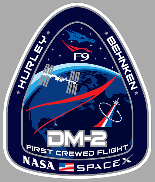 Sticker SPACE X CREW DRAGON DM-2 NASA : Couleur Course