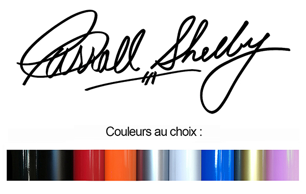 Sticker CARROLL SHELBY SIGNATURE : Couleur Course