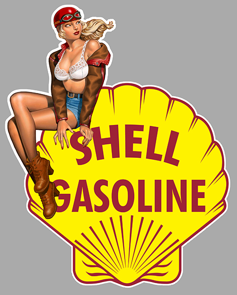 Sticker PINUP SHELL : Couleur Course