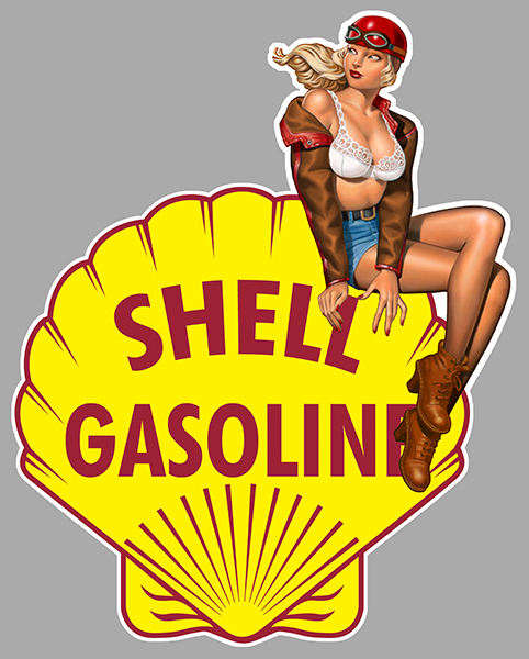 Sticker PINUP SHELL : Couleur Course