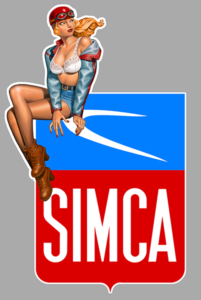 Sticker  PINUP SIMCA : Couleur Course