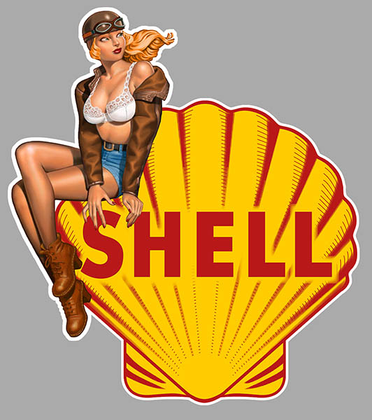 Sticker PINUP SHELL : Couleur Course